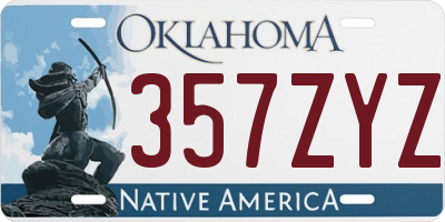 OK license plate 357ZYZ