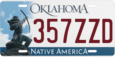 OK license plate 357ZZD