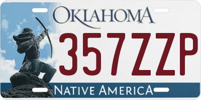 OK license plate 357ZZP
