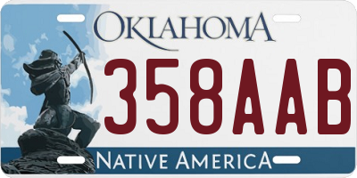 OK license plate 358AAB