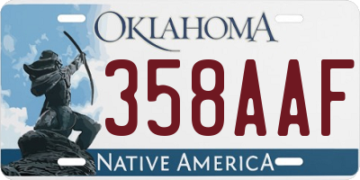 OK license plate 358AAF