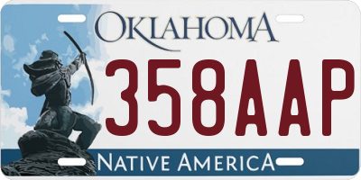 OK license plate 358AAP