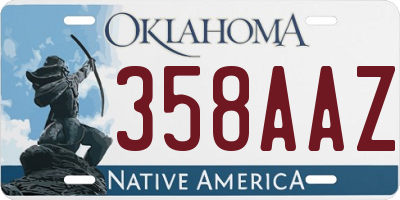 OK license plate 358AAZ