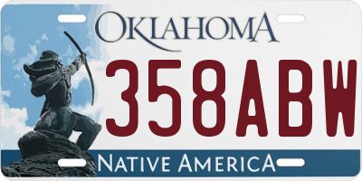 OK license plate 358ABW