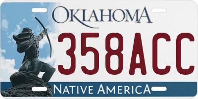 OK license plate 358ACC