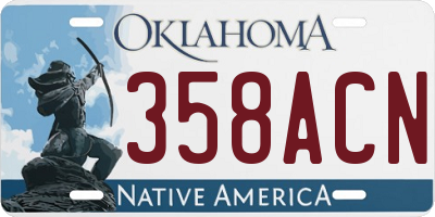 OK license plate 358ACN