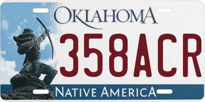 OK license plate 358ACR