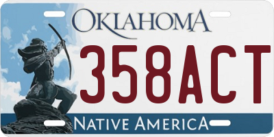 OK license plate 358ACT