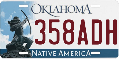 OK license plate 358ADH