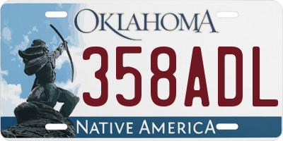 OK license plate 358ADL