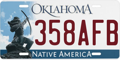 OK license plate 358AFB