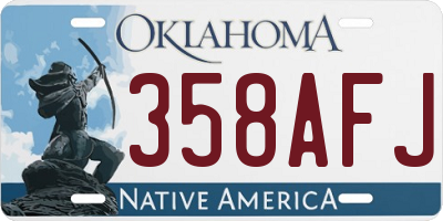 OK license plate 358AFJ