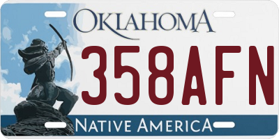 OK license plate 358AFN