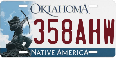 OK license plate 358AHW