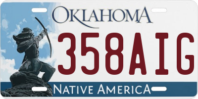 OK license plate 358AIG