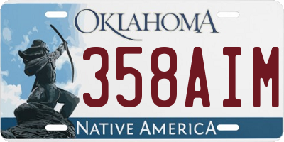 OK license plate 358AIM
