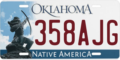 OK license plate 358AJG