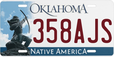 OK license plate 358AJS