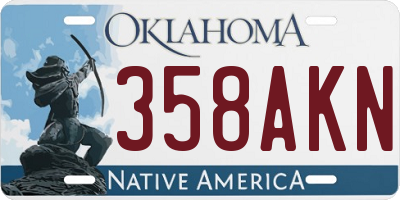 OK license plate 358AKN