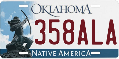 OK license plate 358ALA