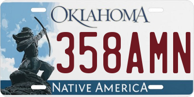 OK license plate 358AMN