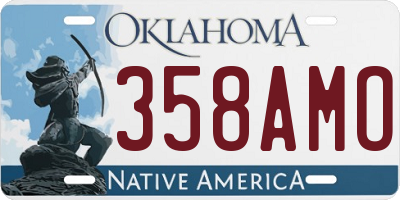 OK license plate 358AMO