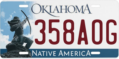 OK license plate 358AOG