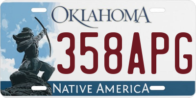OK license plate 358APG