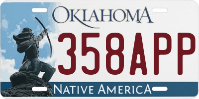 OK license plate 358APP