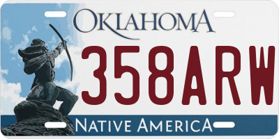 OK license plate 358ARW