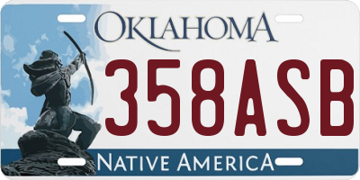 OK license plate 358ASB