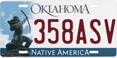 OK license plate 358ASV