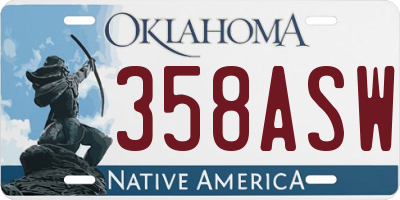 OK license plate 358ASW