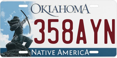 OK license plate 358AYN