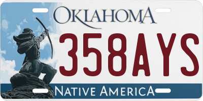 OK license plate 358AYS