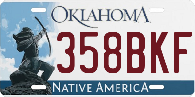 OK license plate 358BKF