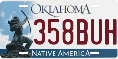 OK license plate 358BUH