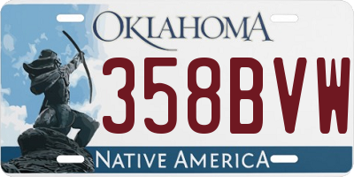 OK license plate 358BVW