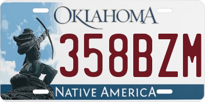 OK license plate 358BZM