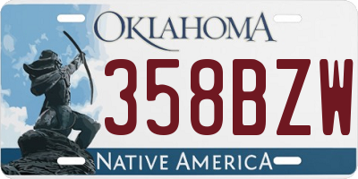 OK license plate 358BZW