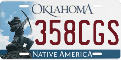 OK license plate 358CGS