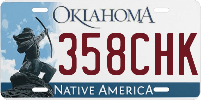 OK license plate 358CHK