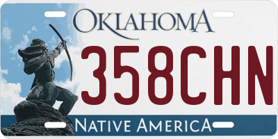 OK license plate 358CHN