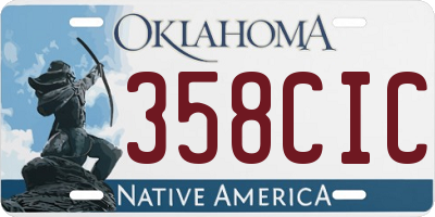 OK license plate 358CIC