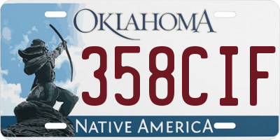 OK license plate 358CIF