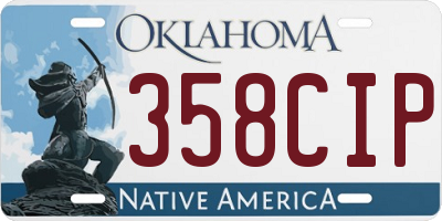 OK license plate 358CIP