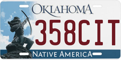 OK license plate 358CIT