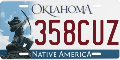 OK license plate 358CUZ