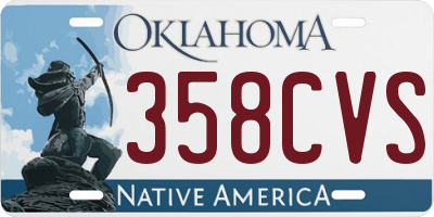 OK license plate 358CVS