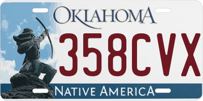 OK license plate 358CVX